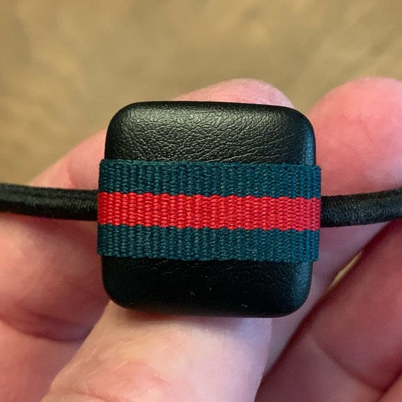 Hair Tie Black w/ Red & Green Stripe - Picture 4 of 7